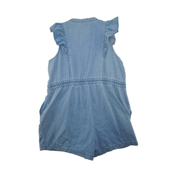 Eloquii Elements Light Wash Chambray Ruffle Sleeve Denim Romper Size 20 - Picture 6 of 7